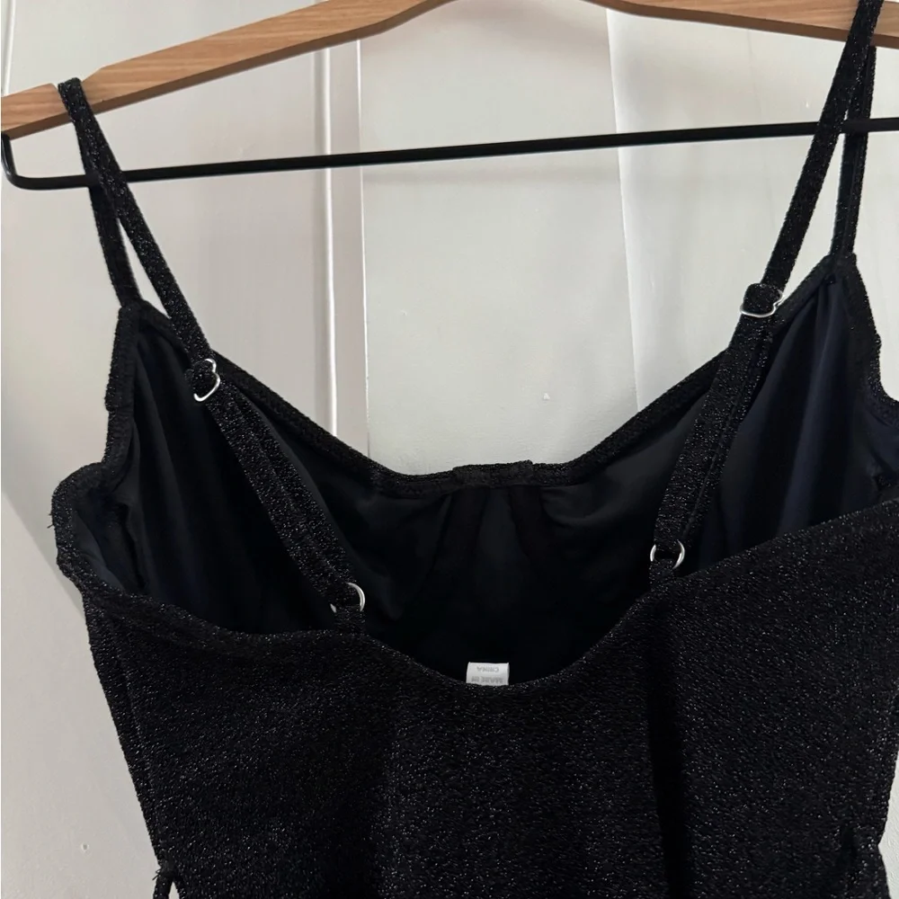 JONATHAN SIMKHAI Signature Noa Women’s Shimmery Black One Piece Swimsuit - Picture 5 of 10